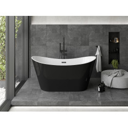 Luxury Montana szabadon álló fürdökád akril  150 x 72 cm, fehér/fekete,  leeresztö   fekete - 52011507575-B Térben álló kád Térben álló kád Luxury