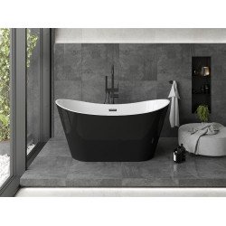 Luxury Montana szabadon álló fürdökád akril  150 x 72 cm, fehér/fekete,  leeresztö   fekete - 52011507575-B Térben álló kád Térben álló kád Luxury