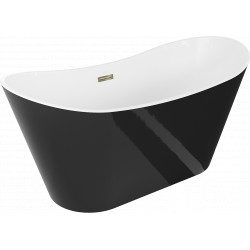 Luxury Montana szabadon álló fürdökád akril  150 x 72 cm, fehér/fekete,  leeresztö arany - 52011507575-G Térben álló kád Térben álló kád Luxury