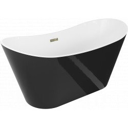 Luxury Montana szabadon álló fürdökád akril  150 x 72 cm, fehér/fekete,  leeresztö arany - 52011507575-G Térben álló kád Térben álló kád Luxury