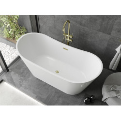 Luxury Montana szabadon álló fürdökád akril  170 x 80 cm, fehér,  leeresztö arany - 52011708000-G Térben álló kád