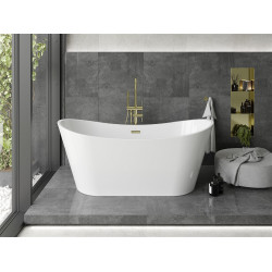 Luxury Montana szabadon álló fürdökád akril  170 x 80 cm, fehér,  leeresztö arany - 52011708000-G Térben álló kád Térben álló kád Luxury