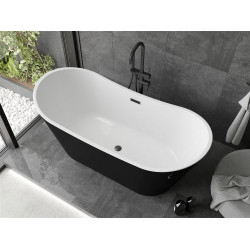 Luxury Montana szabadon álló fürdökád akril  170 x 80 cm, fehér/fekete,  leeresztö   fekete - 52011708075-B Térben álló kád