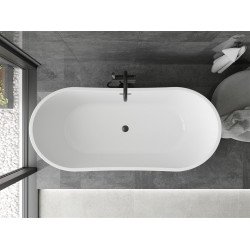 Luxury Montana szabadon álló fürdökád akril  170 x 80 cm, fehér/fekete,  leeresztö   fekete - 52011708075-B Térben álló kád