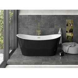 Luxury Montana szabadon álló fürdökád akril  170 x 80 cm, fehér/fekete,  leeresztö arany - 52011708075-G Térben álló kád Térben álló kád Luxury