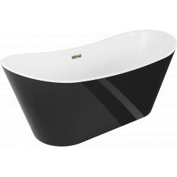 Luxury Montana szabadon álló fürdökád akril  170 x 80 cm, fehér/fekete,  leeresztö arany - 52011708075-G Térben álló kád Térben álló kád Luxury