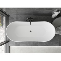 Luxury Montana szabadon álló fürdökád akril  180 x 80 cm, fehér,  leeresztö   fekete - 52011808000-B Térben álló kád