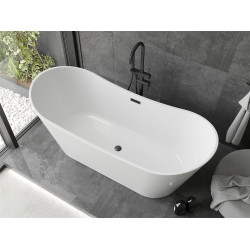 Luxury Montana szabadon álló fürdökád akril  180 x 80 cm, fehér,  leeresztö   fekete - 52011808000-B Térben álló kád