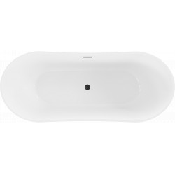 Luxury Montana szabadon álló fürdökád akril  180 x 80 cm, fehér,  leeresztö   fekete - 52011808000-B Térben álló kád