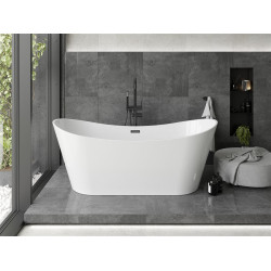 Luxury Montana szabadon álló fürdökád akril  180 x 80 cm, fehér,  leeresztö   fekete - 52011808000-B Térben álló kád Térben álló kád Luxury
