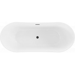 Luxury Montana szabadon álló fürdökád akril  180 x 80 cm, fehér,  leeresztö   fekete - 52011808000-B Térben álló kád