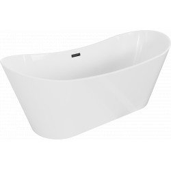 Luxury Montana szabadon álló fürdökád akril  180 x 80 cm, fehér,  leeresztö   fekete - 52011808000-B Térben álló kád Térben álló kád Luxury