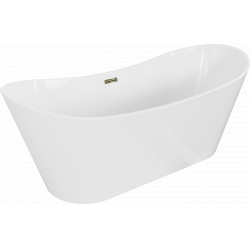 Luxury Montana szabadon álló fürdökád akril  180 x 80 cm, fehér,  leeresztö arany - 52011808000-G Térben álló kád Térben álló kád Luxury