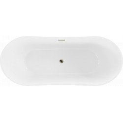 Luxury Montana szabadon álló fürdökád akril  180 x 80 cm, fehér,  leeresztö arany - 52011808000-G Térben álló kád