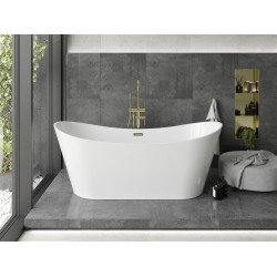 Luxury Montana szabadon álló fürdökád akril  180 x 80 cm, fehér,  leeresztö arany - 52011808000-G Térben álló kád Térben álló kád Luxury