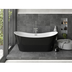 Luxury Montana szabadon álló fürdökád akril  180 x 80 cm, fehér/fekete,  leeresztö   fekete - 52011808075-B Térben álló kád Térben álló kád Luxury