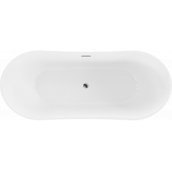 Luxury Montana szabadon álló fürdökád akril  180 x 80 cm, fehér/fekete,  leeresztö   fekete - 52011808075-B Térben álló kád
