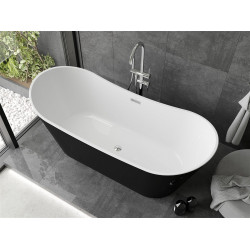 Luxury Montana szabadon álló fürdökád akril  180 x 80 cm, fehér/fekete,  leeresztö   fekete - 52011808075-B Térben álló kád