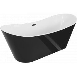Luxury Montana szabadon álló fürdökád akril  180 x 80 cm, fehér/fekete,  leeresztö   fekete - 52011808075-B Térben álló kád Térben álló kád Luxury