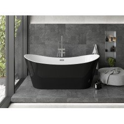 Luxury Montana szabadon álló fürdökád akril  180 x 80 cm, fehér/fekete,  leeresztö   fekete - 52011808075-B Térben álló kád Térben álló kád Luxury
