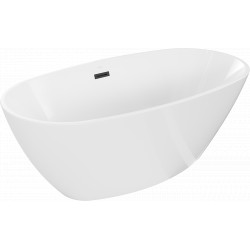 Luxury Eris szabadon álló fürdökád akril  155 x 80 cm, fehér,  leeresztö   fekete - 53441558000-B Térben álló kád Térben álló kád Luxury
