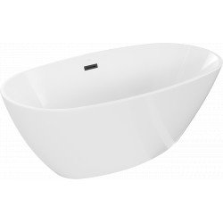Luxury Eris szabadon álló fürdökád akril  155 x 80 cm, fehér,  leeresztö   fekete - 53441558000-B Térben álló kád Térben álló kád Luxury