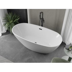 Luxury Eris szabadon álló fürdökád akril  155 x 80 cm, fehér,  leeresztö   fekete - 53441558000-B Térben álló kád