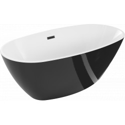 Luxury Eris szabadon álló fürdökád akril  155 x 80 cm, fehér/fekete,  leeresztö   fekete - 53441558075-B Térben álló kád Térben álló kád Luxury