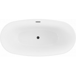 Luxury Eris szabadon álló fürdökád akril  170 x 85 cm, fehér,  leeresztö   fekete - 53441708500-B Térben álló kád