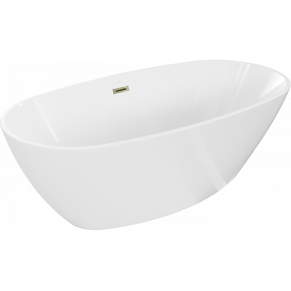 Luxury Eris szabadon álló fürdökád akril  170 x 85 cm, fehér,  leeresztö arany - 53441708500-G Térben álló kád