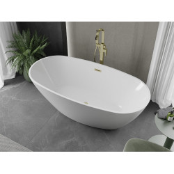 Luxury Eris szabadon álló fürdökád akril  170 x 85 cm, fehér,  leeresztö arany - 53441708500-G Térben álló kád