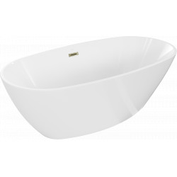 Luxury Eris szabadon álló fürdökád akril  170 x 85 cm, fehér,  leeresztö arany - 53441708500-G Térben álló kád Térben álló kád Luxury