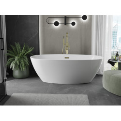 Luxury Eris szabadon álló fürdökád akril  170 x 85 cm, fehér,  leeresztö arany - 53441708500-G Térben álló kád Térben álló kád Luxury
