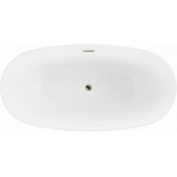 Luxury Eris szabadon álló fürdökád akril  170 x 85 cm, fehér,  leeresztö arany - 53441708500-G Térben álló kád