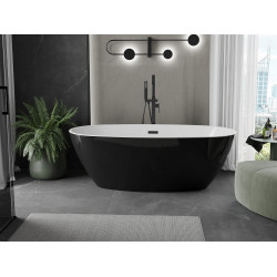 Luxury Eris szabadon álló fürdökád akril  170 x 85 cm, fehér/fekete,  leeresztö   fekete - 53441708575-B Térben álló kád Térben álló kád Luxury