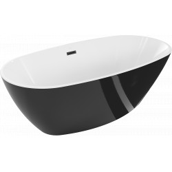 Luxury Eris szabadon álló fürdökád akril  170 x 85 cm, fehér/fekete,  leeresztö   fekete - 53441708575-B Térben álló kád Térben álló kád Luxury
