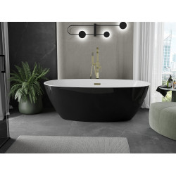 Luxury Eris szabadon álló fürdökád akril  170 x 85 cm, fehér/fekete,  leeresztö arany - 53441708575-G Térben álló kád Térben álló kád Luxury
