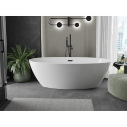 Luxury Eris szabadon álló fürdökád akril  180 x 95 cm, fehér,  leeresztö   fekete - 53441809500-B Térben álló kád Térben álló kád Luxury