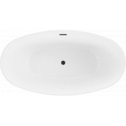 Luxury Eris szabadon álló fürdökád akril  180 x 95 cm, fehér,  leeresztö   fekete - 53441809500-B Térben álló kád
