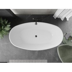 Luxury Eris szabadon álló fürdökád akril  180 x 95 cm, fehér,  leeresztö   fekete - 53441809500-B Térben álló kád