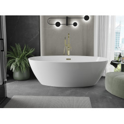 Luxury Eris szabadon álló fürdökád akril  180 x 95 cm, fehér,  leeresztö arany - 53441809500-G Térben álló kád Térben álló kád Luxury