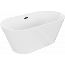 Luxury Flavia szabadon álló fürdökád akril  150 x 75 cm, fehér,  leeresztö   fekete - 54031507500-B Térben álló kád Térben álló kád Luxury