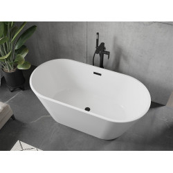 Luxury Flavia szabadon álló fürdökád akril  150 x 75 cm, fehér,  leeresztö   fekete - 54031507500-B Térben álló kád