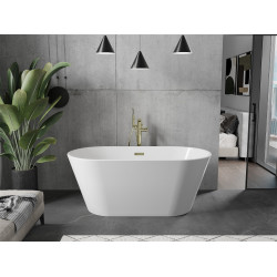 Luxury Flavia szabadon álló fürdökád akril  150 x 75 cm, fehér,  leeresztö arany - 54031507500-G Térben álló kád Térben álló kád Luxury