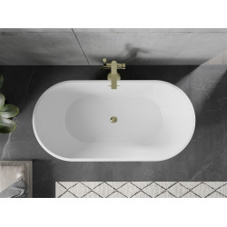 Luxury Flavia szabadon álló fürdökád akril  150 x 75 cm, fehér,  leeresztö arany - 54031507500-G Térben álló kád