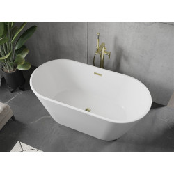 Luxury Flavia szabadon álló fürdökád akril  150 x 75 cm, fehér,  leeresztö arany - 54031507500-G Térben álló kád