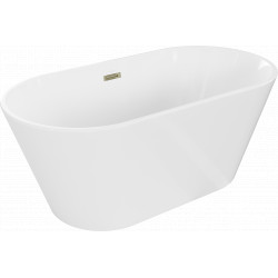 Luxury Flavia szabadon álló fürdökád akril  150 x 75 cm, fehér,  leeresztö arany - 54031507500-G Térben álló kád Térben álló kád Luxury