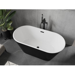 Luxury Flavia szabadon álló fürdökád akril  150 x 75 cm, fehér/fekete,  leeresztö   fekete - 54031507575-B Térben álló kád