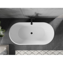 Luxury Flavia szabadon álló fürdökád akril  150 x 75 cm, fehér/fekete,  leeresztö   fekete - 54031507575-B Térben álló kád