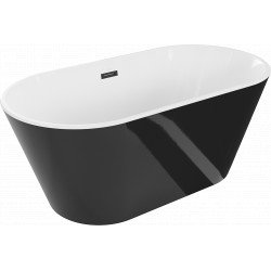 Luxury Flavia szabadon álló fürdökád akril  150 x 75 cm, fehér/fekete,  leeresztö   fekete - 54031507575-B Térben álló kád Térben álló kád Luxury